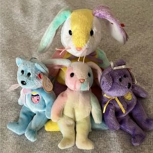3 Easter teenies,& 1 Beanie by TY